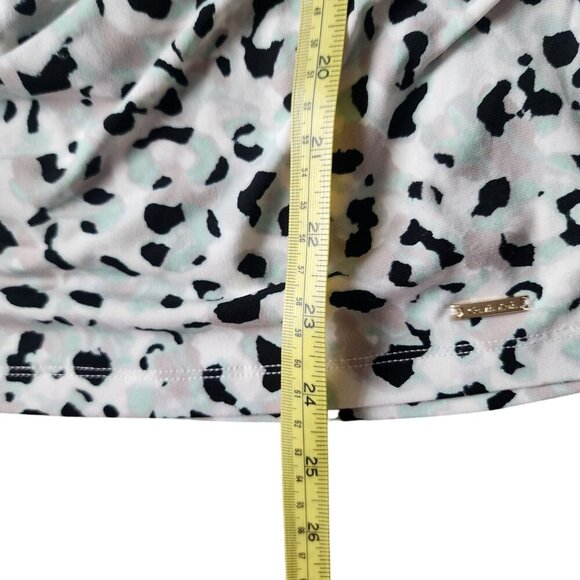 Calvin Klein Womens Sleeveless Ruched Leopard Print Top Large - Picture 11 of 11
